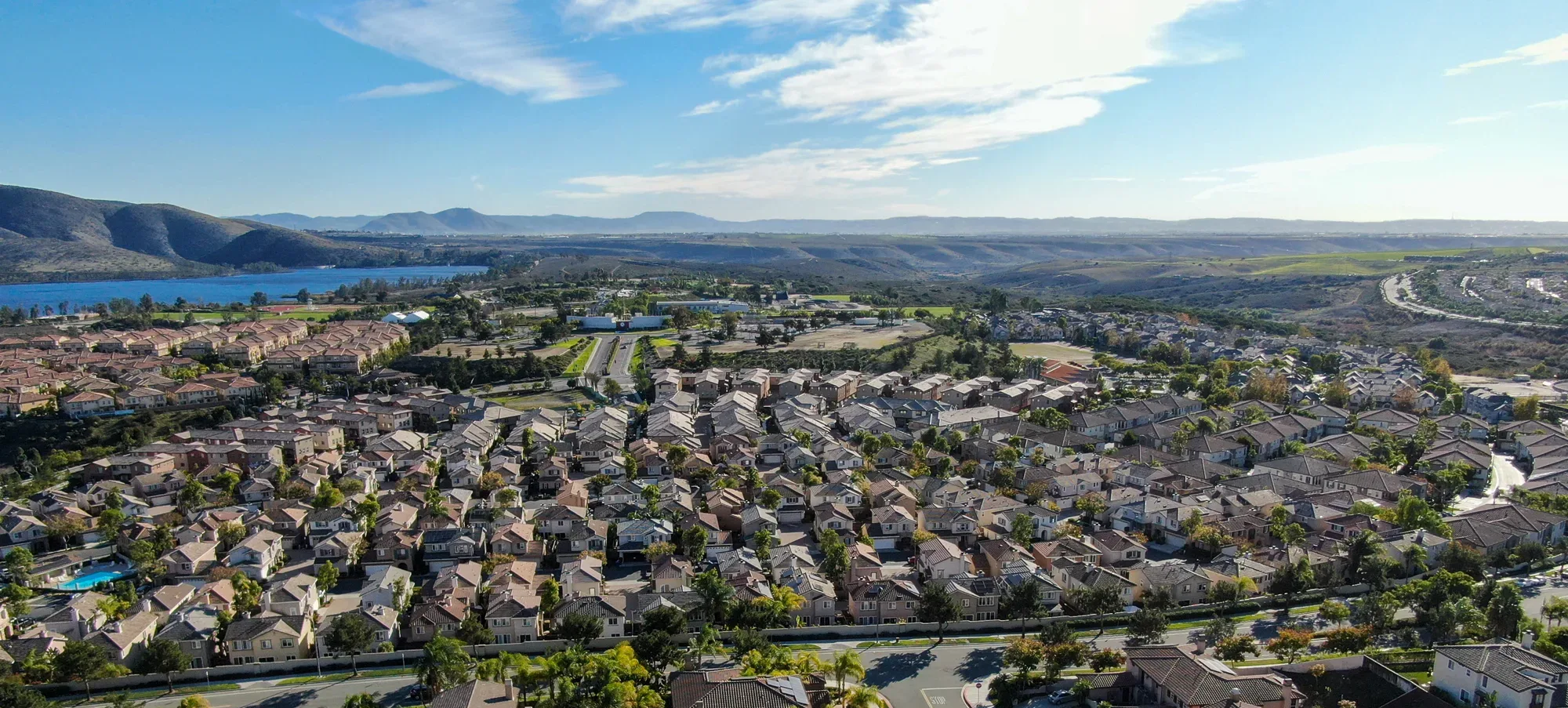 Aerial view of a growing community.
